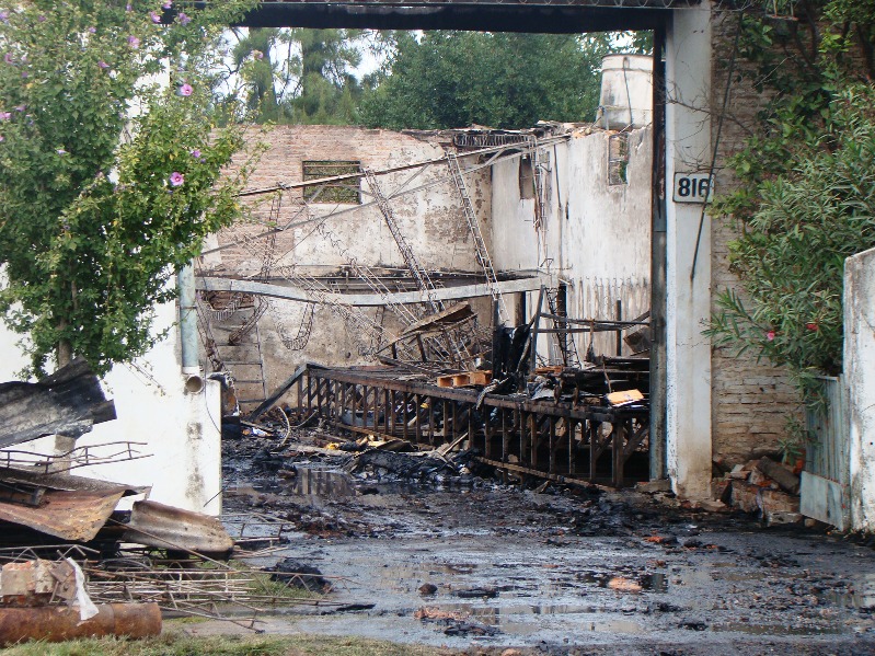 Incendio de un taller de corte
