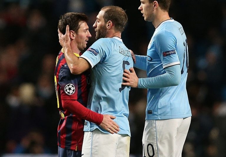 Zabaleta le ganó a Messi