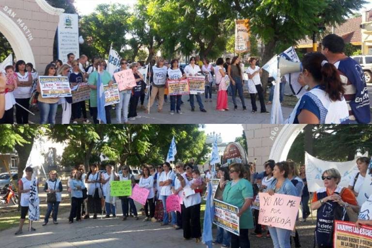 Docentes arrecifeños marcharon y siguen los paros