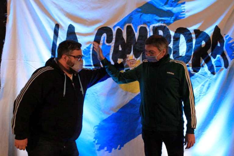 Peralta con Máximo Kirchner en plenario de La Cámpora