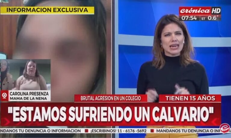 El caso de la alumna golpeada en la Escuela Nacional llegó a Crónica TV