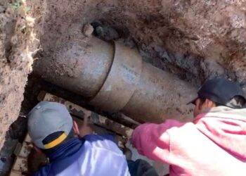 Repararon caños de agua en Villa Sanguinetti