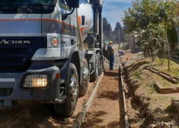 Cordón cuneta en La Cumbre