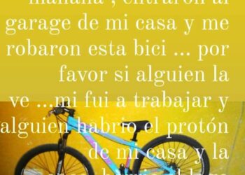 Piden colaboración por el robo de una bici