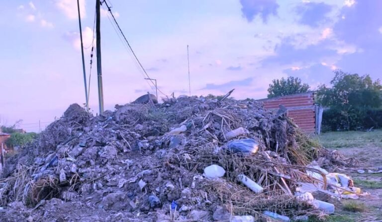 Sacaron la basura del arroyo y la dejaron afuera