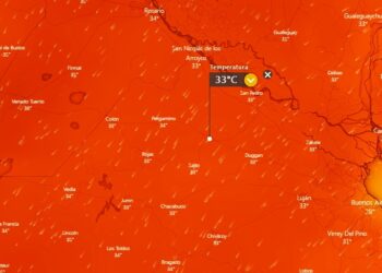 Sigue la ola de calor en Arrecifes: mapa en vivo