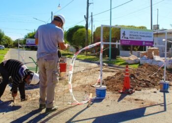 Reparación de calle en barrio Palermo