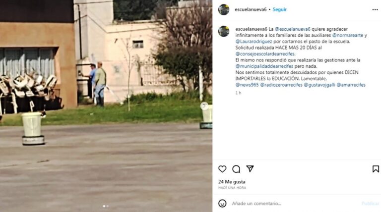 En Arrecifes ya ni cortan el pasto en las escuelas