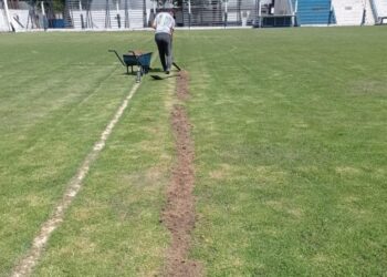 Mejoran el piso del campo de juego del Estadio