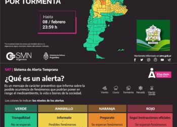 Alerta amarilla por posibles tormentas en Arrecifes