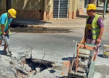 Arreglo de calle en Stegmann y Dorrego