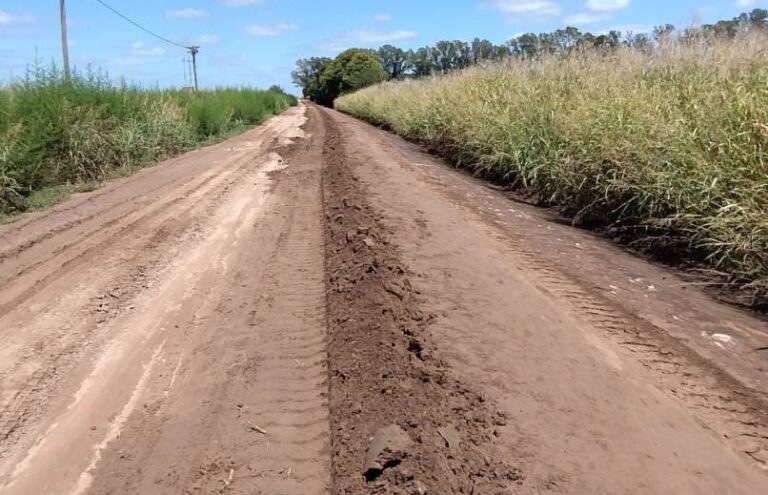 Trabajos en caminos rurales luego de las lluvias