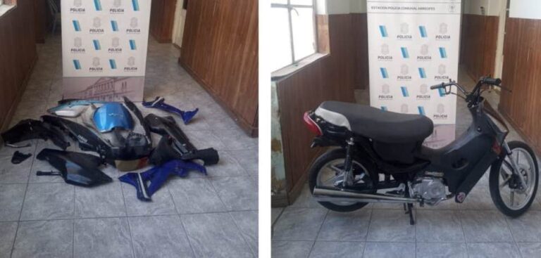 Recuperan una moto robada y detienen a un menor