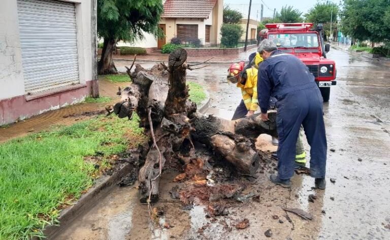 Defensa Civil Arrecifes trabaja ante el temporal