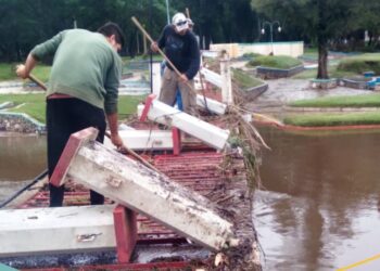Comenzó la limpieza del Balneario Municipal