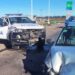 Un patrullero chocó violentamente a un auto en ruta 8