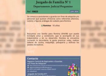 Buscan personas o familias que puedan adoptar a una adolescente de 16 años