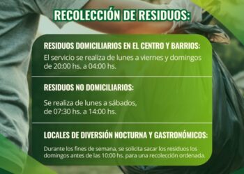 Detalles sobre la recolección de residuos en Arrecifes