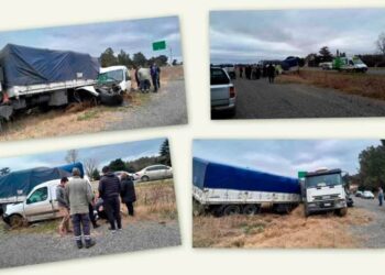 Mujer herida en un choque en ruta 8