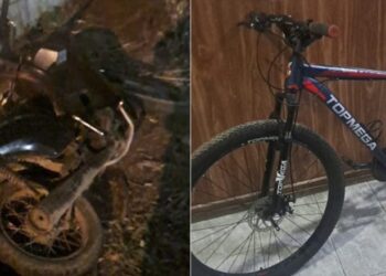 Lo prendieron en una moto robada y cargando una bici robada