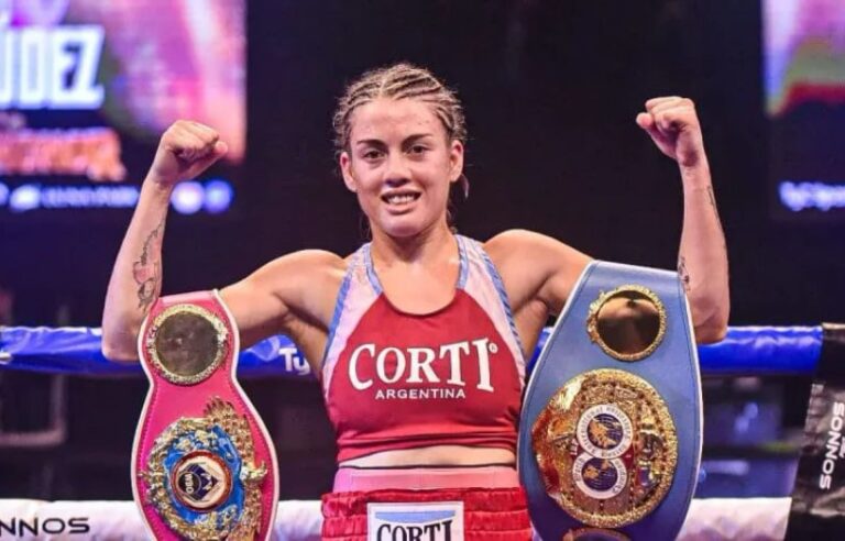 Campeona mundial de boxeo se presenta en Arrecifes