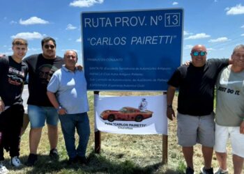 En San Jorge se descubrió un cartel con el nombre de Carlos Pairetti a la ruta 13
