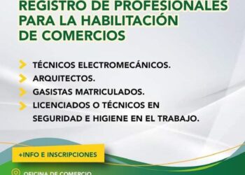 Convocatoria para el registro de profesionales para la habilitación de comercios