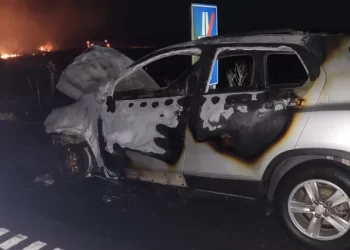 Se incendió un auto en la autopista 8