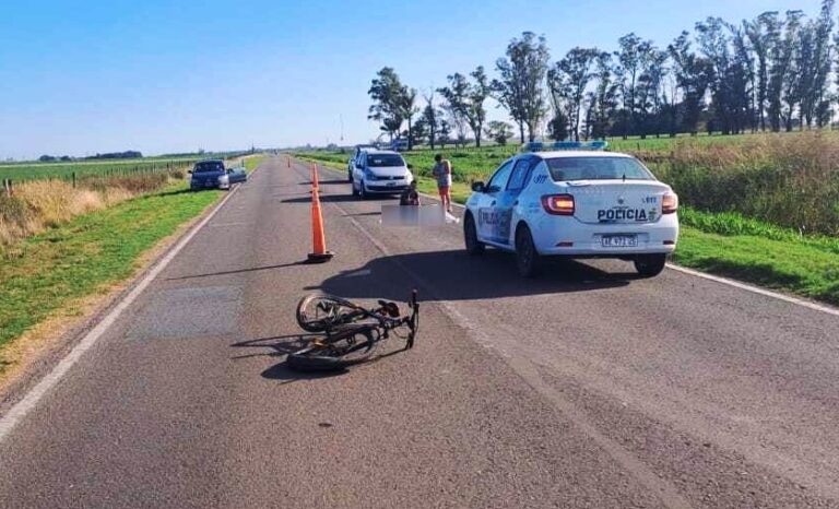Murió un hombre atropellado en bicicleta