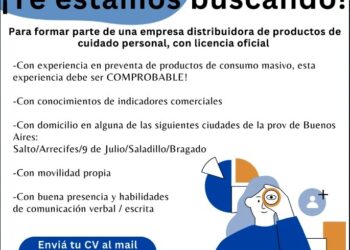 Oferta laboral: Arrecifes, Salto, Bragado, Saladillo, 9 de Julio