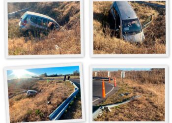 Otro accidente de un auto solo en la autopista
