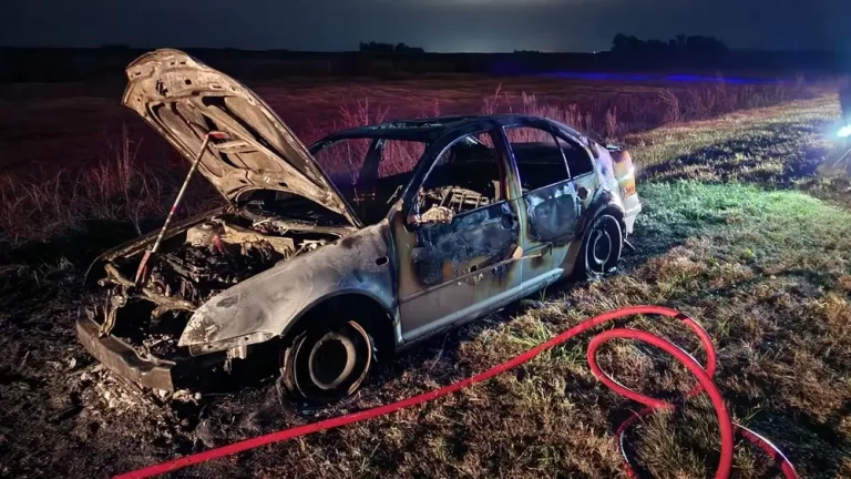 Se le incendió el auto en la ruta