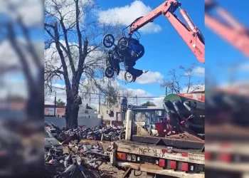 Compactaron cientos de motos secuestradas en Pergamino
