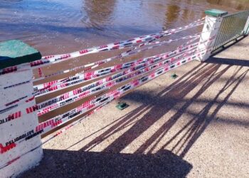 Cerraron momentáneamente la pasarela del Balneario