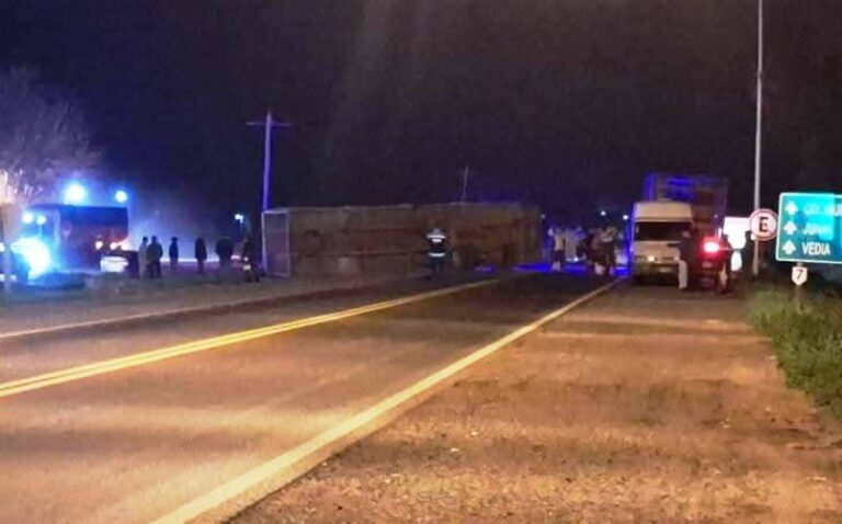 El dueño de un camión que volcó pide que le devuelvan las jaulas de pollos que le robaron