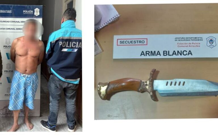 Apreheden a un hombre armado por agredir a su pareja