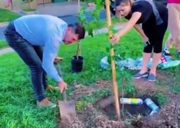 Los chicos del Envión hacen crecer la plaza del barrio Fonavi