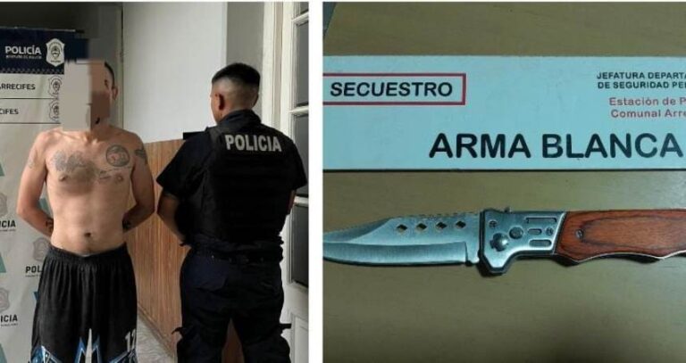Detuvieron a un hombre que amenazaba con una navaja a la gente