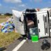 Volcó un camión en la autopista 8