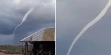 Un tornado sorprendió a santafesinos cerca de Arrecifes