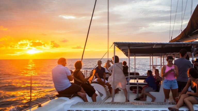 Sunset en catamarán de Cata Wine: caída del sol desde el río