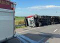 Trágico vuelco en la autopista 8: falleció un camionero