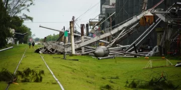 Un tornado causó grandes destrozos en el sur santafesino