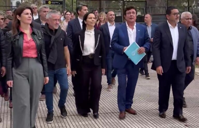 Intendentes opositores marcharon contra el ministro Caputo