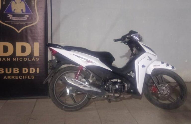 Encuentran circulando en Arrecifes una moto robada en San Isidro