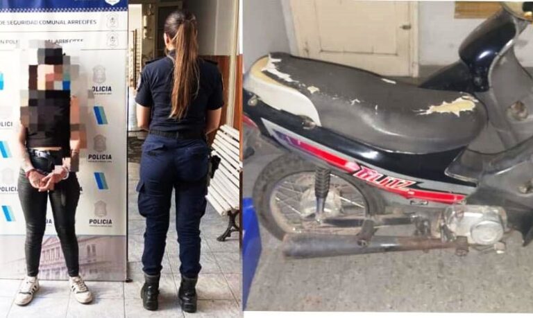 Recuperan una moto robada y aprehenden a una mujer por un rato