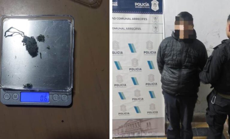 Detienen a un joven por tenencia de un poquito de marihuana