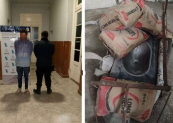 Lo agarraron llevándose materiales de una obra en construcción
