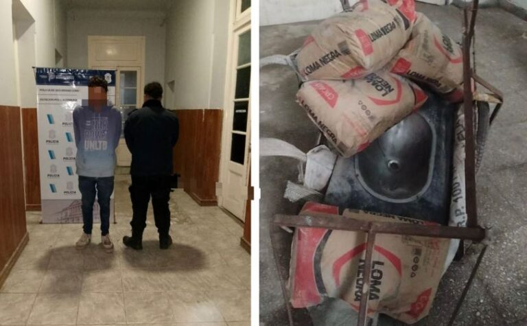 Lo agarraron llevándose materiales de una obra en construcción
