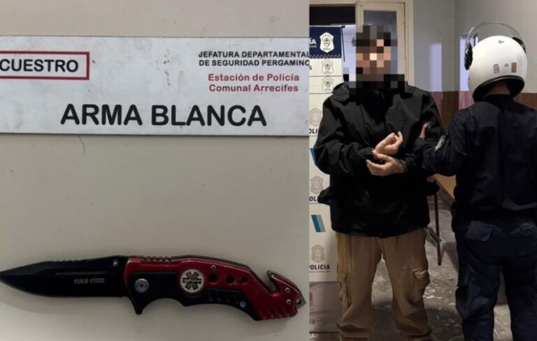 Detenido por intentar agredir a policías: tenía una navaja